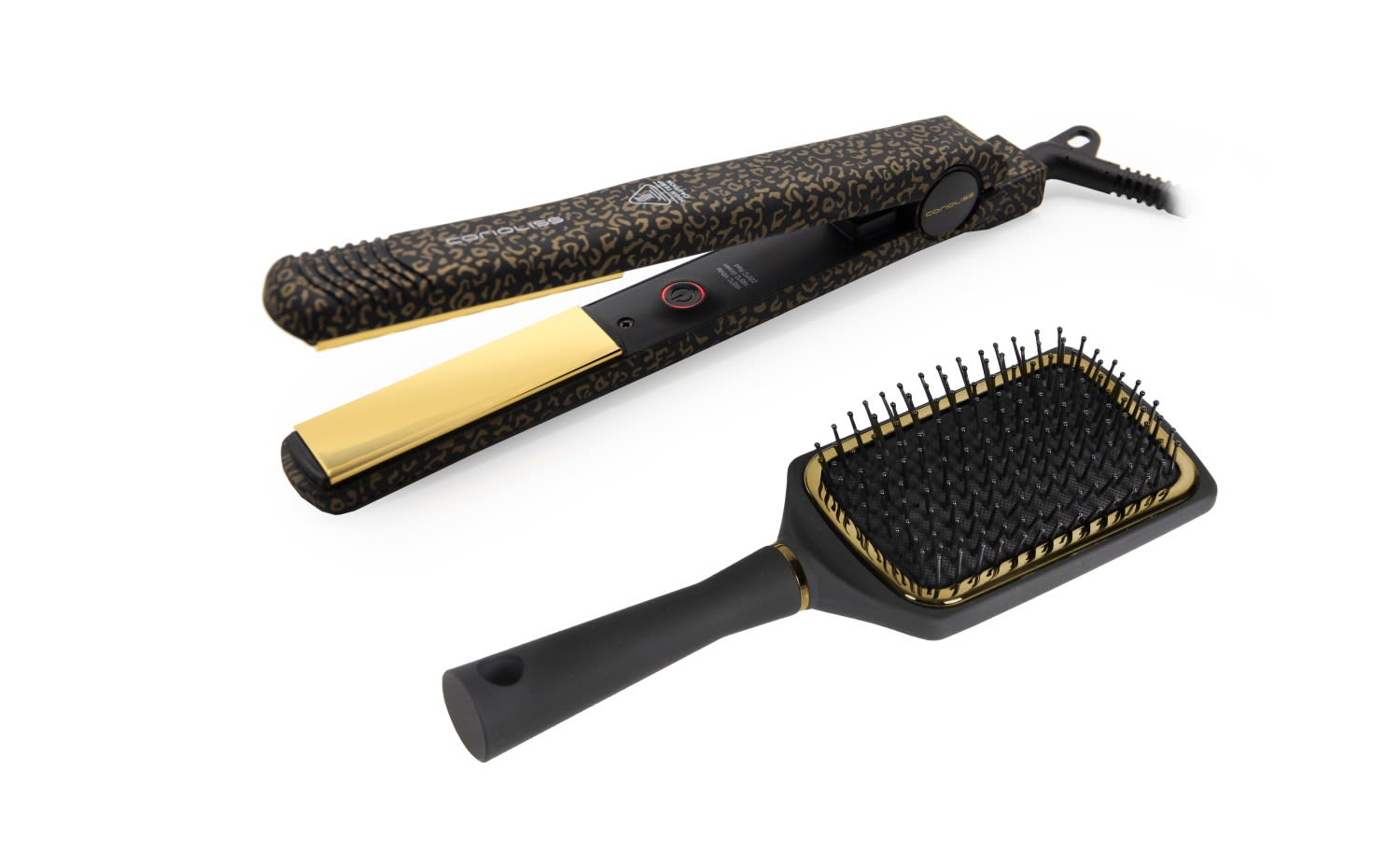 CORIOLISS C-STYLE PIASTRA CAPELLI GOLD LEOPARD BOX SPAZZOLA
