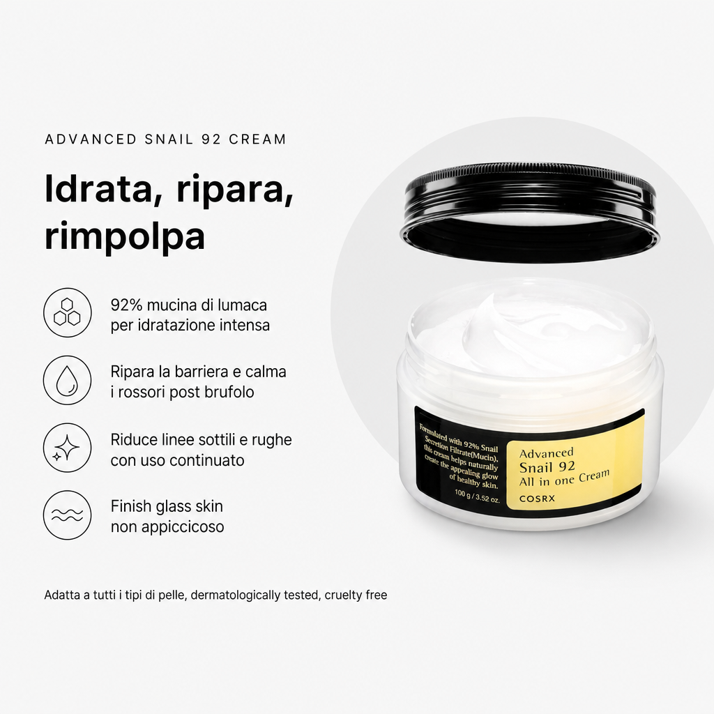 COSRX Advanced Snail 92 Cream – Crema Rigenerante 100ml