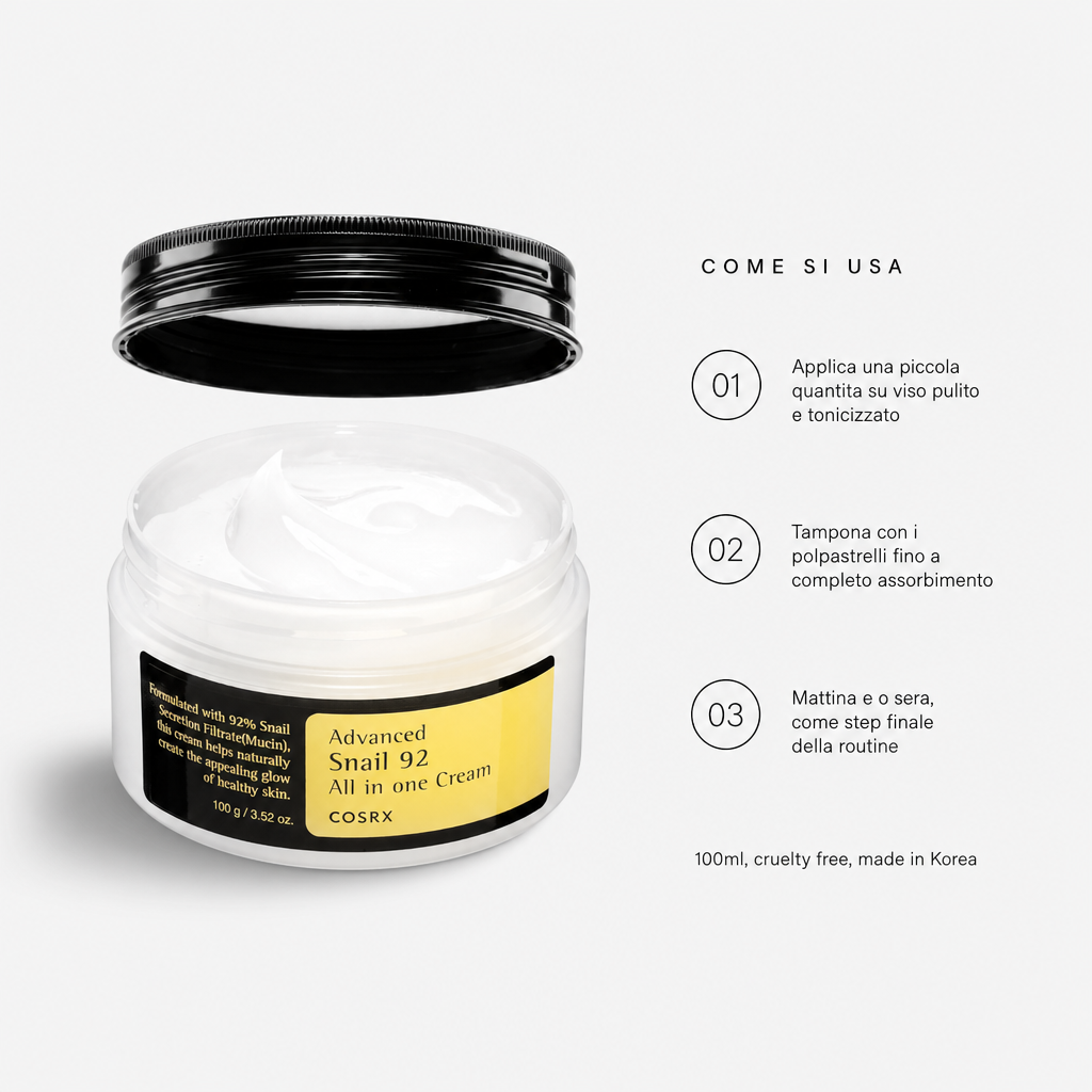 COSRX Advanced Snail 92 Cream – Crema Rigenerante 100ml