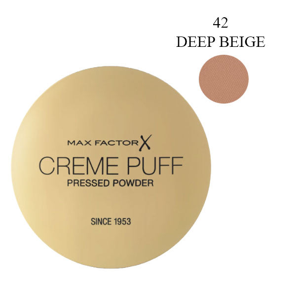 MAX FACTOR CREME PUFF POWDER COMPACT DEEP BEIGE 42 - Tre Pi Profumerie