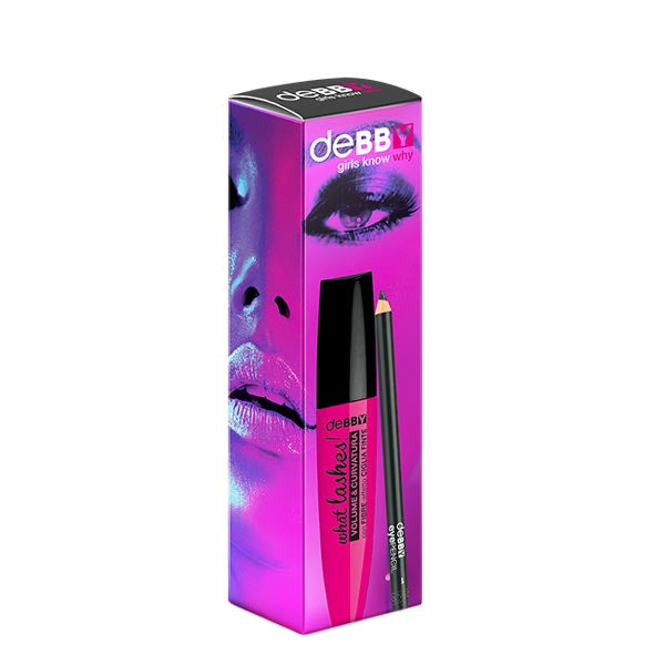 DEBBY KIT MASCARA WHAT LASHES! VOLUME & CURVATURA 02 + MATITA - Tre Pi Profumerie