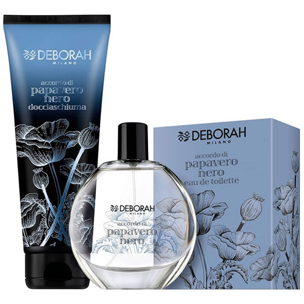DEBORAH COFANETTO PAPAVERO NERO DOCCIASCHIUMA + EAU DE TOILETTE - Tre Pi Profumerie
