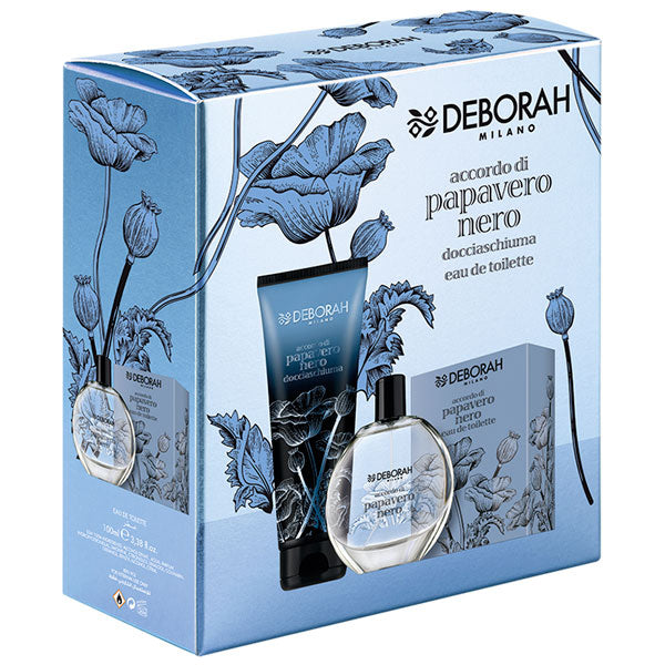 DEBORAH COFANETTO PAPAVERO NERO DOCCIASCHIUMA + EAU DE TOILETTE - Tre Pi Profumerie