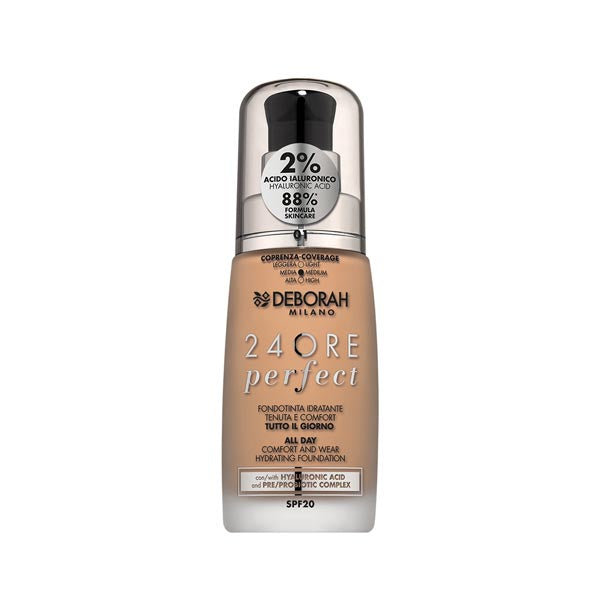 DEBORAH FONDOTINTA 24 ORE PERFECT ACIDO IALURONICO 01 - Tre Pi Profumerie