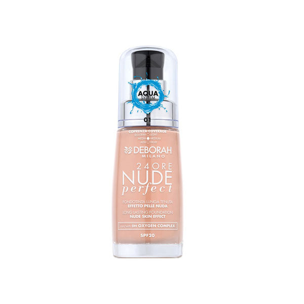DEBORAH FONDOTINTA 24H NUDE PERFECT AQUA SYSTEM 01 + ILLUMINANTE - Tre Pi Profumerie