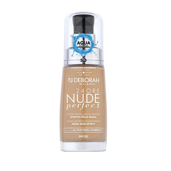 DEBORAH FONDOTINTA 24H NUDE PERFECT 3.3 - Tre Pi Profumerie