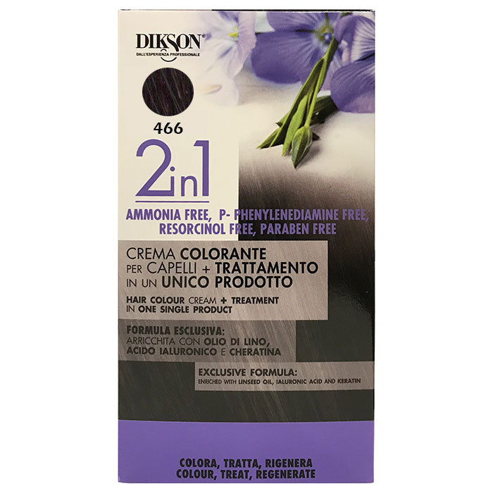 DIKSON 2 IN 1 CREMA COLORANTE ROSSO VIOLETTO 466 - Tre Pi Profumerie