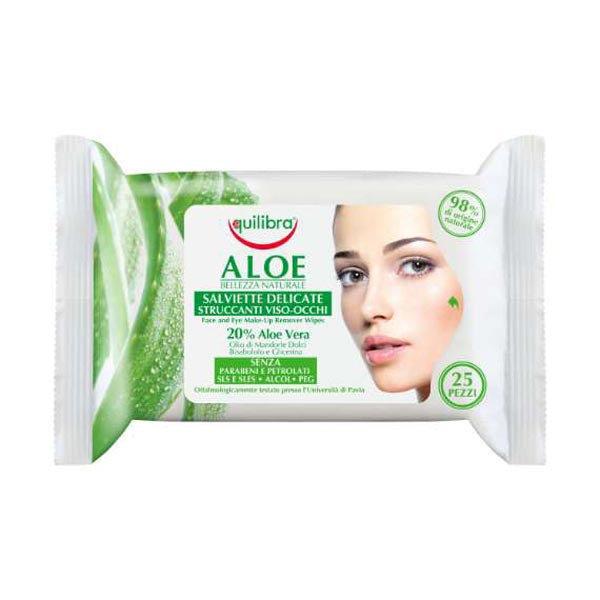 EQUILIBRA ALOE SALVIETTINE STRUCCANTI 25 PZ - Tre Pi Profumerie