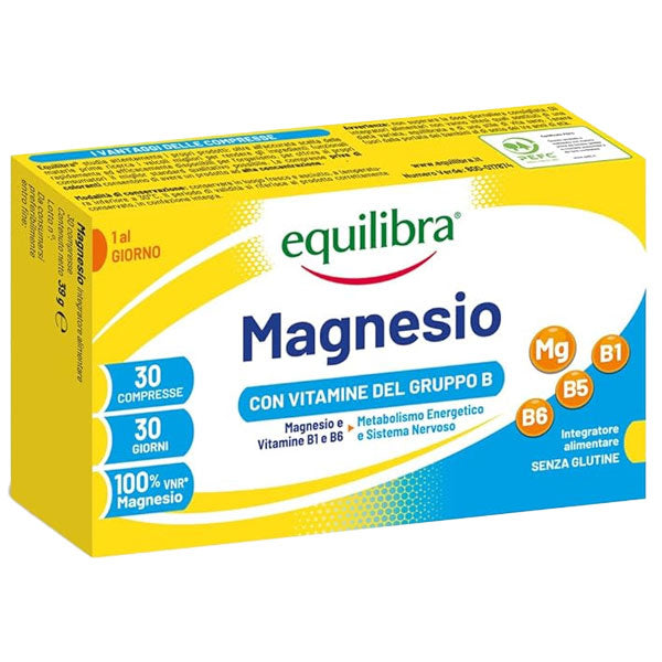 EQUILIBRA INTEGRATORE MAGNESIO CON VITAMINE DEL GRUPPO B 30 CPR - Tre Pi Profumerie
