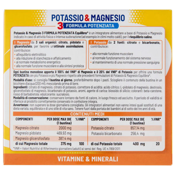 EQUILIBRA INTEGRATORE POTASSIO E MAGNESIO 20 BUSTINE - Tre Pi Profumerie