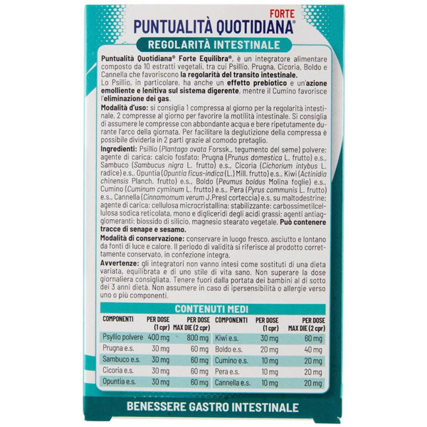 EQUILIBRA INTEGRATORE PUNTUALITA QUOTIDIANA 30 COMPRESSE - Tre Pi Profumerie
