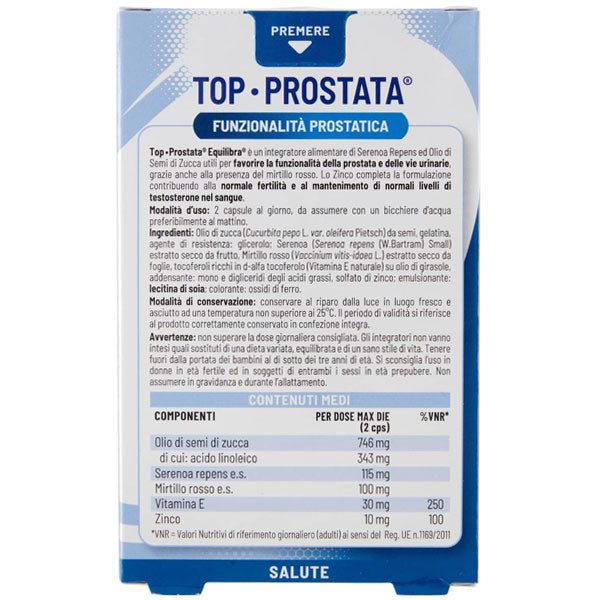 EQUILIBRA INTEGRATORE TOP PROSTATA FUNZIONALITA PROSTATICA 40 CP - Tre Pi Profumerie