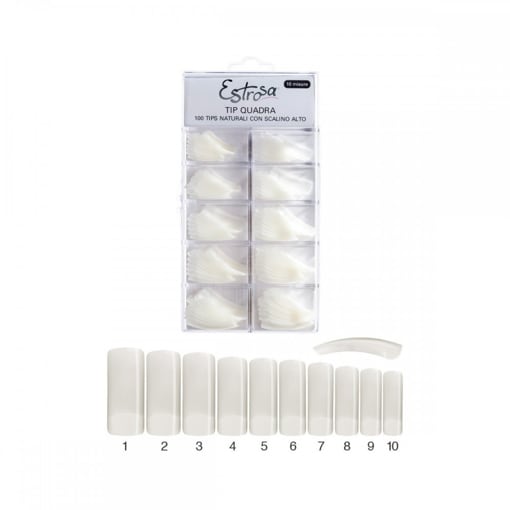 ESTROSA TIPS NATURALI QUADRATE SCALINO RIDOTTO 100PZ