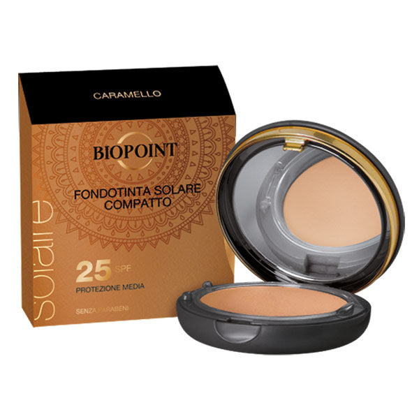 BIOPOINT SOLAIRE FONDOTINTA SOLARE COMPATTO CARAMELLO 25 SPF - Tre Pi Profumerie
