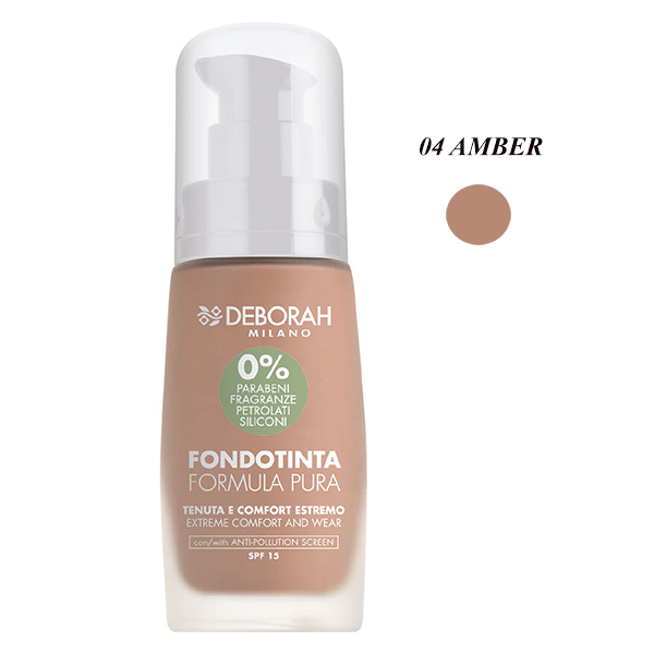DEBORAH FONDOTINTA FORMULA PURA 04 AMBER - Tre Pi Profumerie