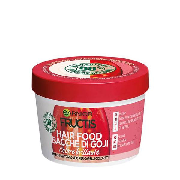 GARNIER FRUCTIS MASCHERA HAIR FOOD BACCHE DI GOJI BRILLAN 390 ML - Tre Pi Profumerie