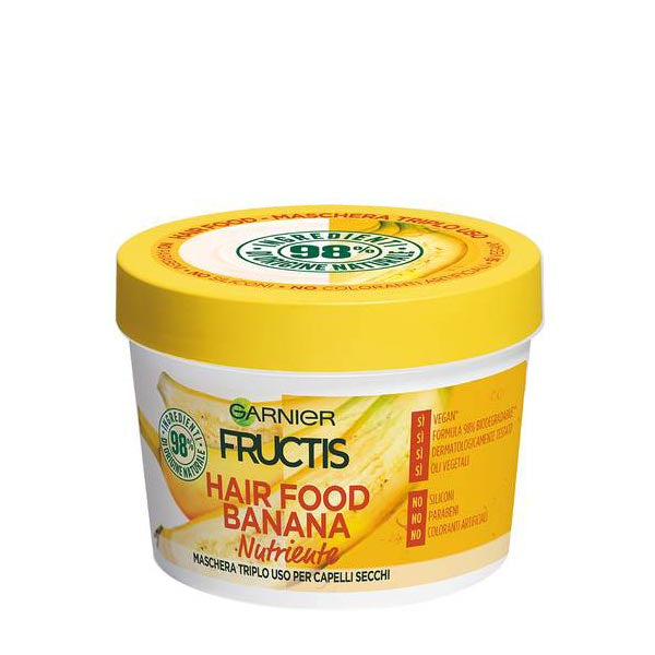 GARNIER FRUCTIS MASCHERA HAIR FOOD BANANA NUTRIENTE 390 ML - Tre Pi Profumerie
