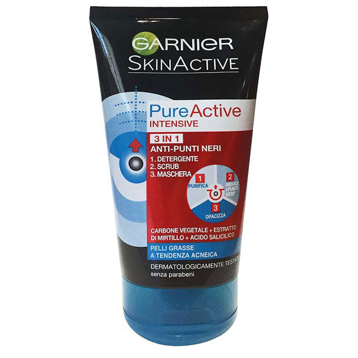 GARNIER PURE ACTIVE INTENSIVE DETERGENTE 3 IN 1 150 ML - Tre Pi Profumerie