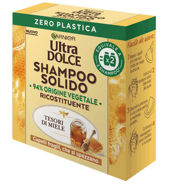 GARNIER ULTRA DOLCE SHAMPOO SOLIDO RICOS TESORI CAP FRAGILI 60G - Tre Pi Profumerie