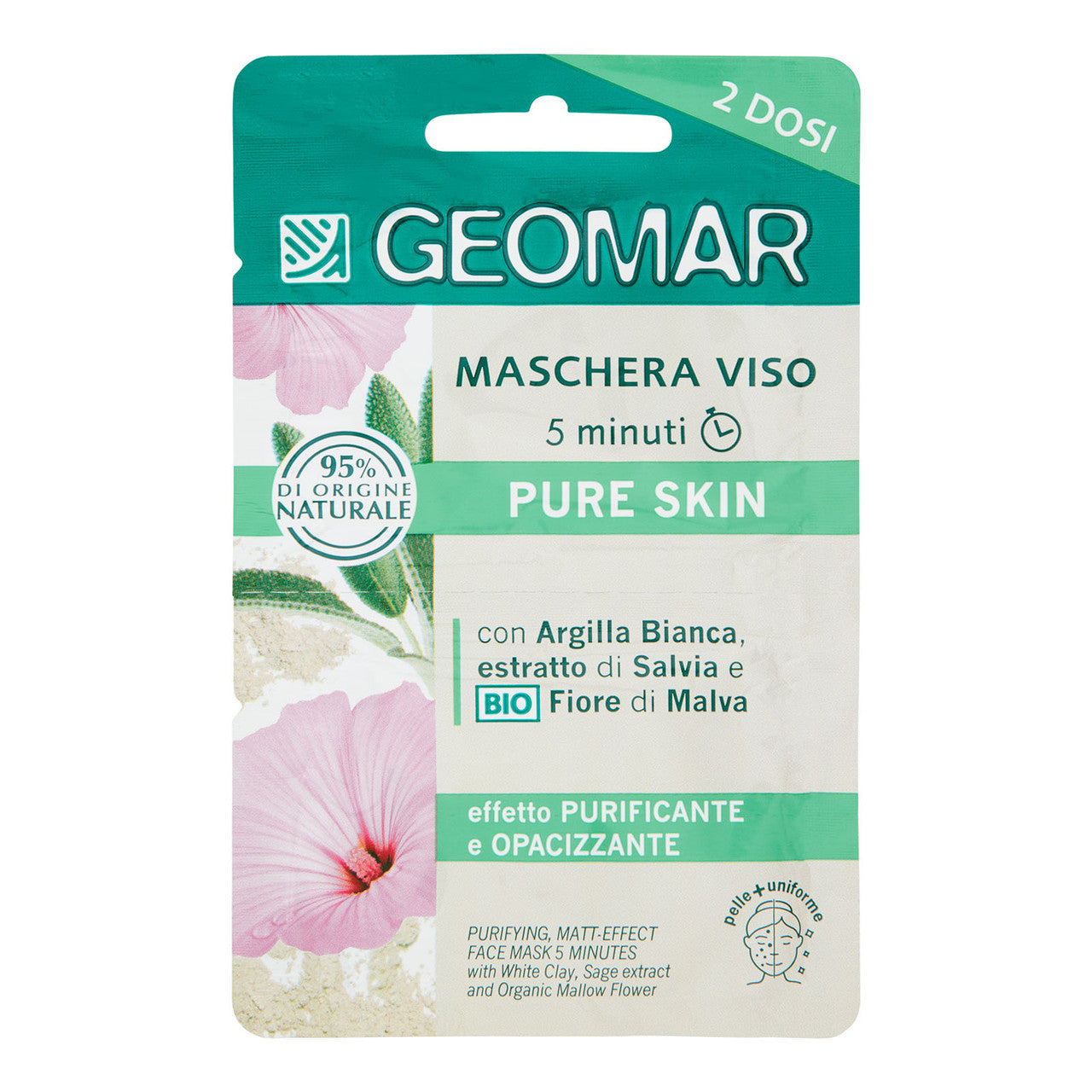 GEOMAR MASCHERA VISO PURIFICANTE EFFETTO MAT 2X 7,5 ML