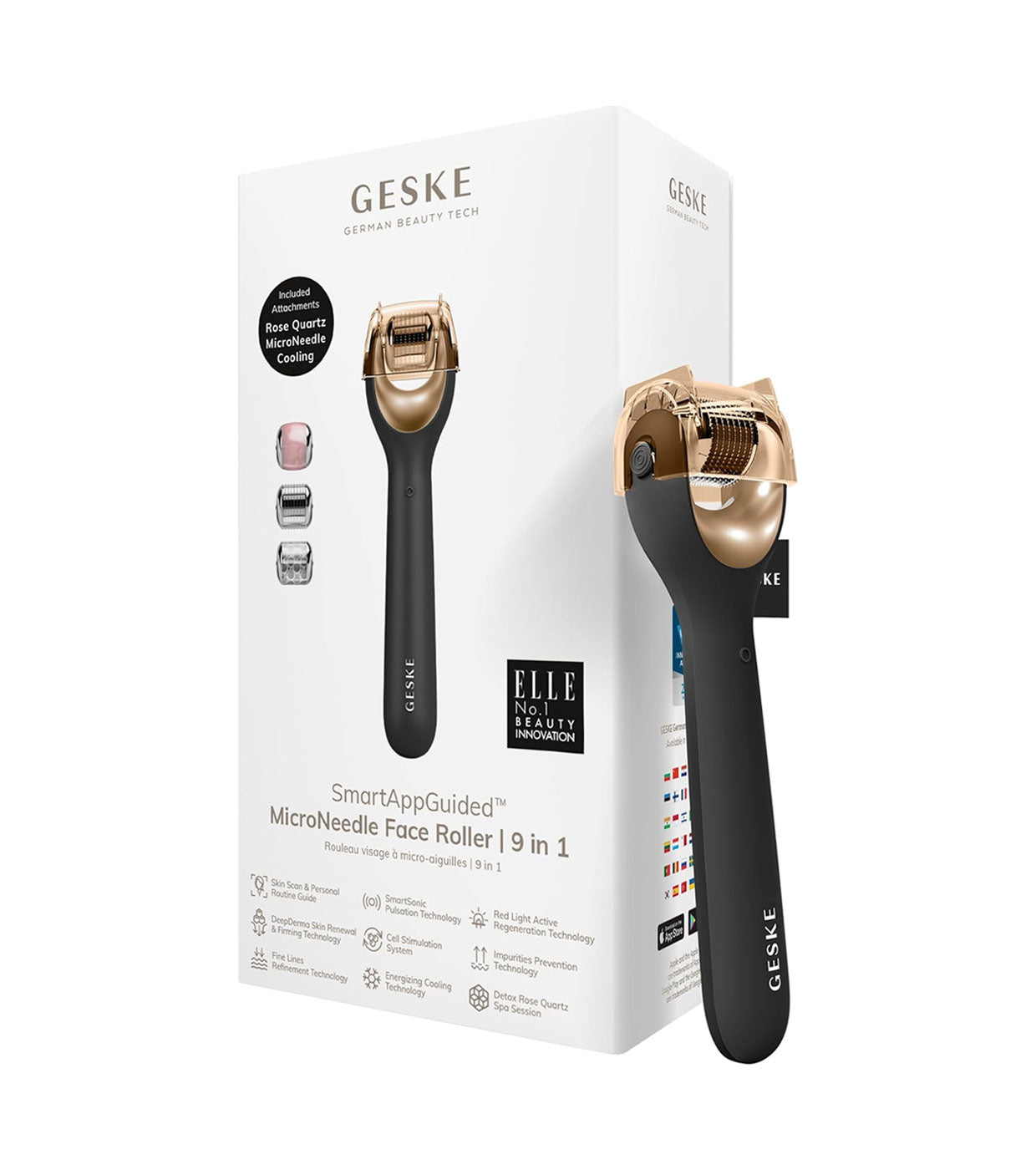 GESKE MICRONEEDLE FACE &amp; BODY ROLLER 9 IN 1 GRAY
