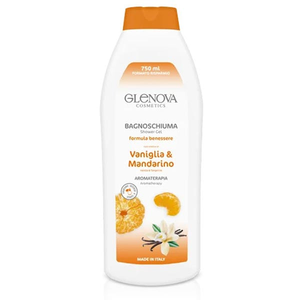 GLENOVA BAGNOSCHIUMA VANIGLIA E MANDARINO 750 ML - Tre Pi Profumerie