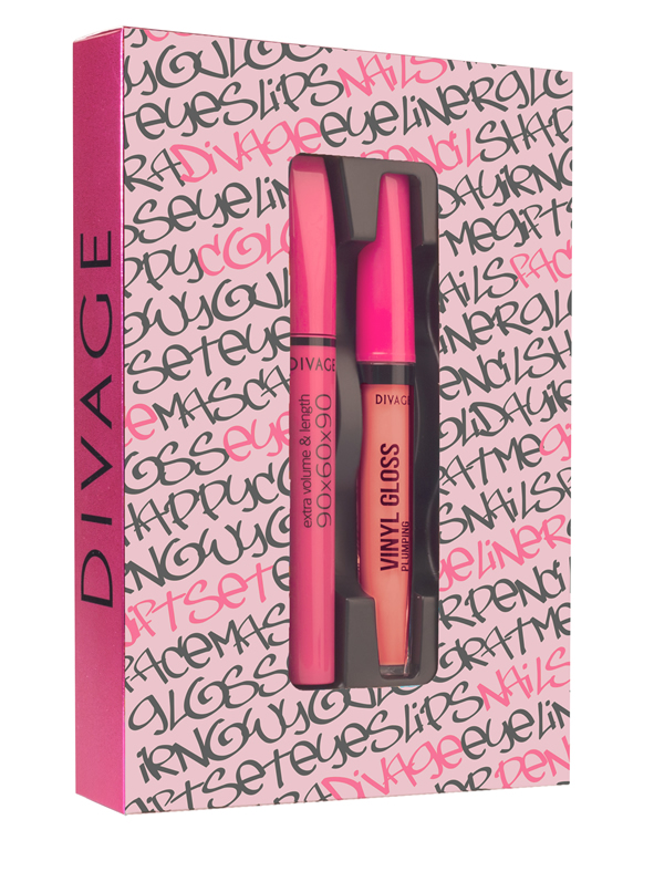 DIVAGE MASCARA VOLUME +LIP GLOSS VINYL 3213 COFANETTO - Tre Pi Profumerie