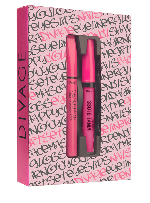 DIVAGE MASCARA VOLUME +LIP GLOSS VINYL 3204 COFANETTO - Tre Pi Profumerie