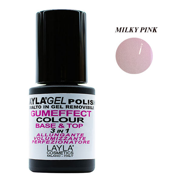 LAYLA SMALTO GEL POLISHGUMEFFECT 3 IN 1 MILKY PINK 01 - Tre Pi Profumerie