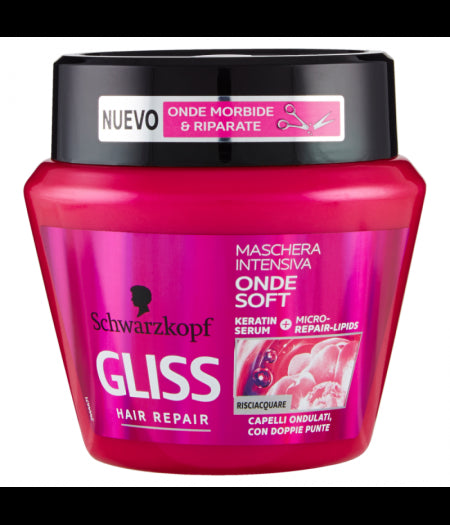 SCHWARZKOPF GLISS MASCHERA 2 IN 1 ONDE FLUIENTI 300 ML - Tre Pi Profumerie