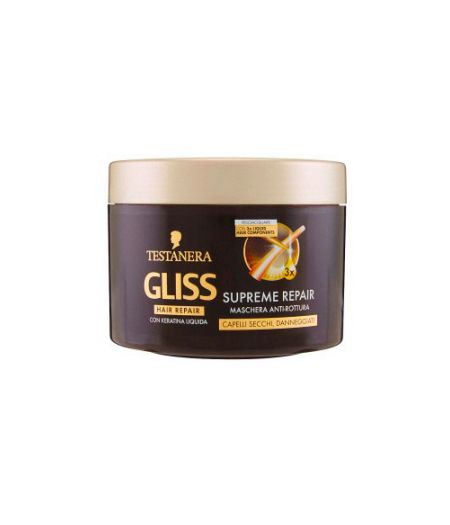 SCHWARZKOPF GLISS MASCHERA 2 IN 1 RIPARAZIONE SUPREMA 300 ML - Tre Pi Profumerie