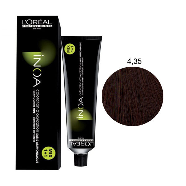 L'OREAL PROFESSIONNEL INOA CASTANO DORATO MOGANO 4,35 - Tre Pi Profumerie