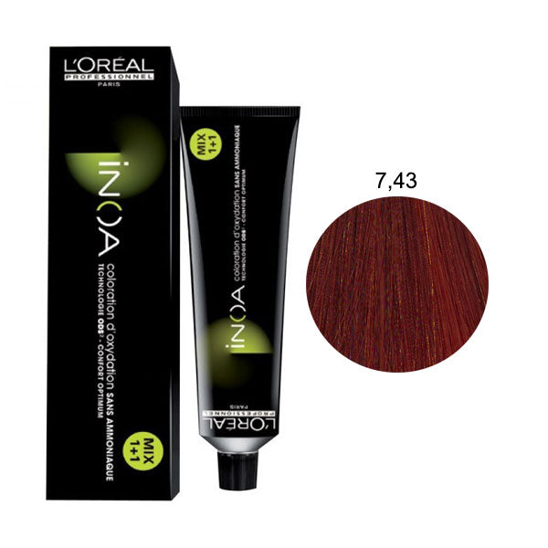 L'OREAL PROFESSIONNEL INOA BIONDO RAME DORATO 7,43 - Tre Pi Profumerie