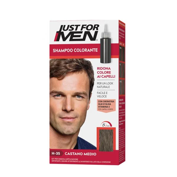 JUST FOR MEN SHAMPOO COLORANTE CASTANO MEDIO - Tre Pi Profumerie