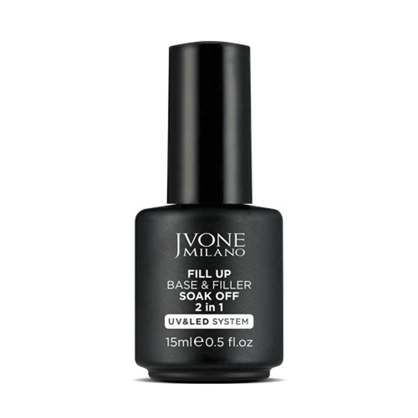 JVONE MILANO FILL UP BASE & FILLER SOAK OFF 2 IN 1 COVER 15 ML - Tre Pi Profumerie