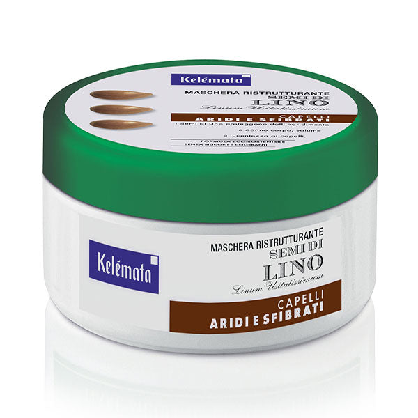 KELEMATA MASCHERA RISTRUTTURANTE SEMI DI LINO CAP ARIDI 200 ML - Tre Pi Profumerie
