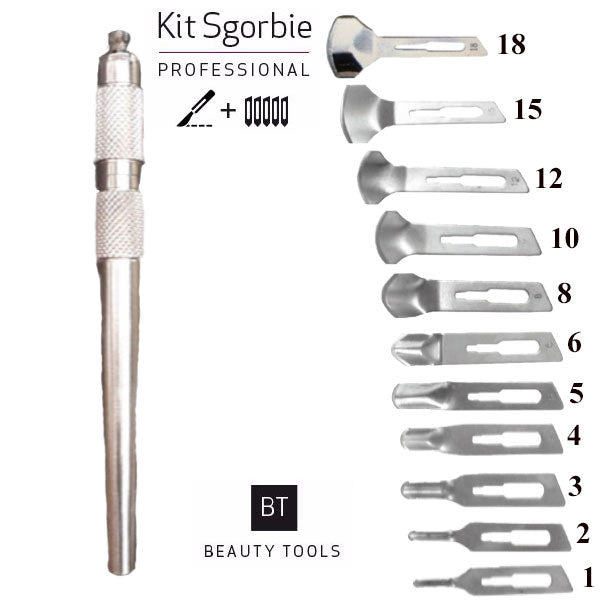KIT PROF MANICO SGORBIE+ LAME 2 PZ X 1,2,3,4,5,6,8,10,12,15,18 - Tre Pi Profumerie