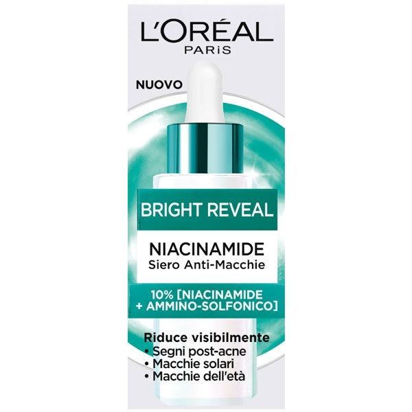 L'OREAL BRIGHT REVEAL NIACINAMIDE SIERO ANTI MACCHIE 30 ML - Tre Pi Profumerie