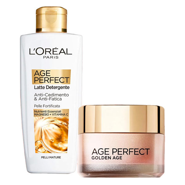 L'OREAL COFANETTO LATTEDETERGENTE 200 ML + GOLDEN AGE CREMA - Tre Pi Profumerie
