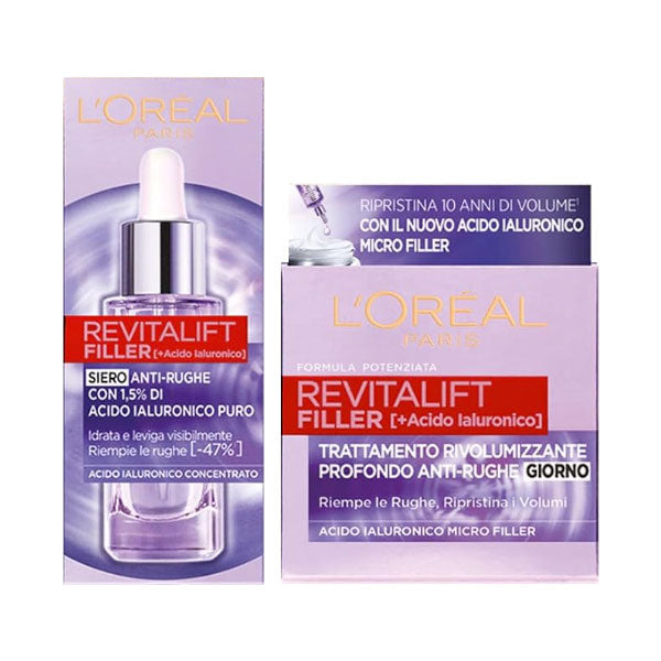 L'OREAL COFANETTO SIEROANTI-RUGHE 30 ML + CREMA GIORNO 50 ML - Tre Pi Profumerie