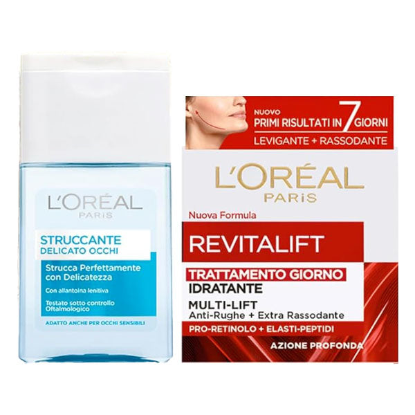 L'OREAL COFANETTO STRUCCANTE OCCHI + REVITALIFT CREMA GIORNO - Tre Pi Profumerie