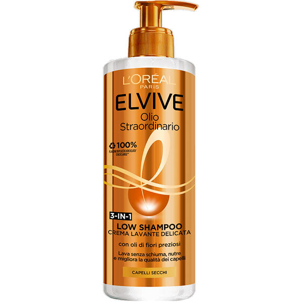 L'OREAL ELVIVE OLIO STRAORDINARIO LOW SHAMPOO CAPELLI SEC 400 ML - Tre Pi Profumerie