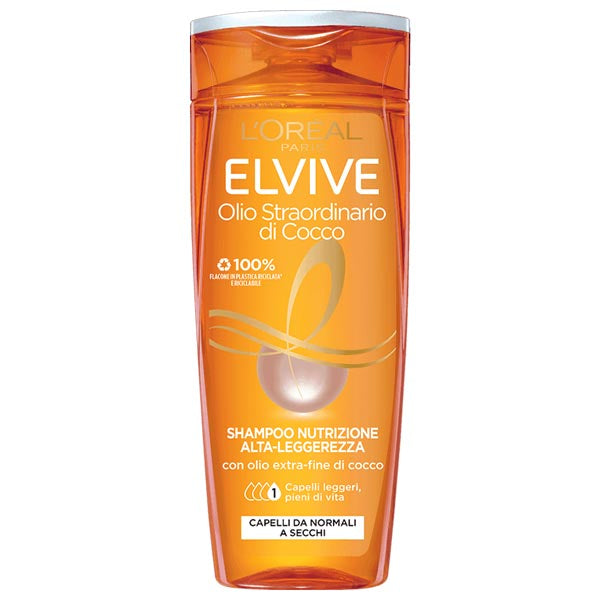 L'OREAL ELVIVE SHAMPOO OLIO STRAORDINARIO OLIO FINE COCCO 285 ML - Tre Pi Profumerie