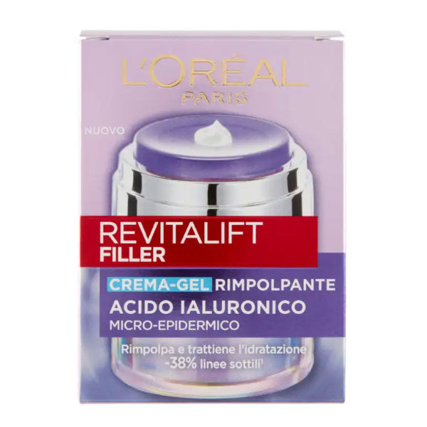 L'OREAL REVITALIFT FILLER CREMA GEL ALL'ACIDO IALURONICO 50 ML - Tre Pi Profumerie