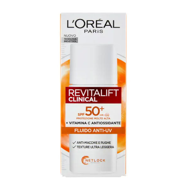 L'OREAL REVITALIFT FLUIDO ANTI CLINICAL SPF 50+ VIAMINA C 50 ML - Tre Pi Profumerie