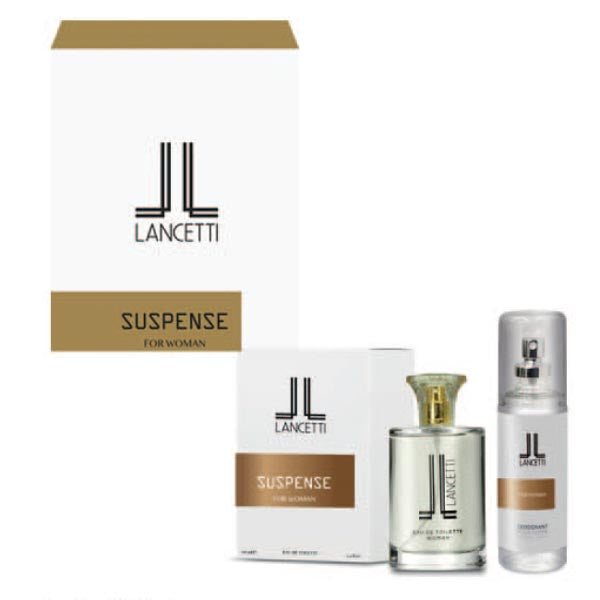 LANCETTI SUSPENSE WOMANCOFANETTO EDT 100 ML + DEODORANTE - Tre Pi Profumerie