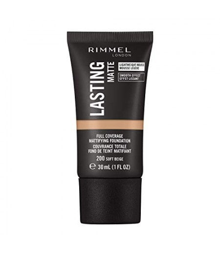 RIMMEL LASTING MATTE FONDOTINTA SOFT BEIGE 200 - Tre Pi Profumerie