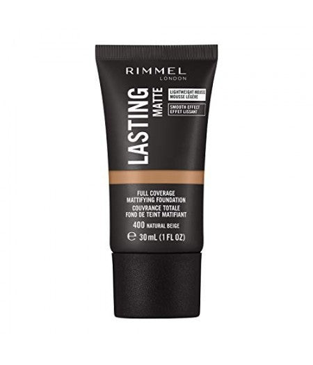 RIMMEL LASTING MATTE FONDOTINTA NATURAL BEIGE 400 - Tre Pi Profumerie