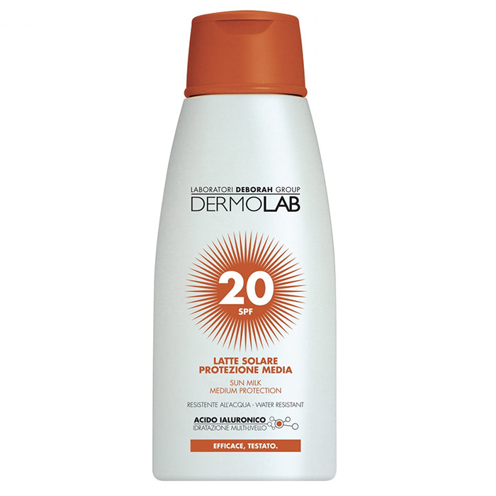 DERMOLAB LATTE SOLARE PROTEZIONE MEDIA SPF 20 200 ML - Tre Pi Profumerie
