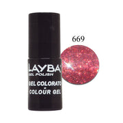 LAYLA LAYBA SMALTO SEMIPERMANENTE GEL POLISH RED GLITTER 669 - Tre Pi Profumerie